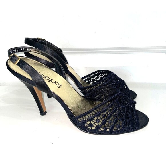 Fanfares Women’s Vintage Crochet Lace High Heel Dress Sandal size 9 New in Box - Picture 1 of 8